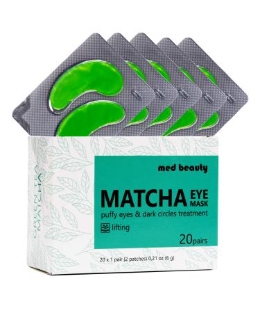 MATCHA Green Tea Under Eye Patches Eye Masks For Dark Circles And Puffiness with lifting effect 20 pairs 40 pcs [medbeauty]