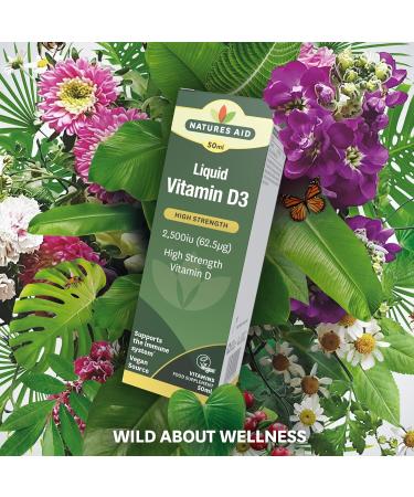 Natures Aid Vegan Vitamin D3 Liquid 2500iu with Dropper - 50ml (Pack of 1) - Buy Online on GoSupps.com