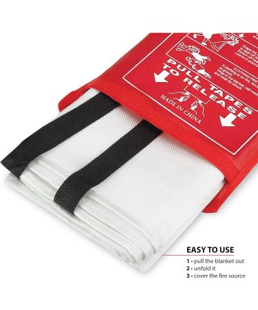 Deke Home Pack Fire Blanket Fiberglass - Emergency Flame Retardant Safety Cover for Kitchen, Fireplace, Car, Office, Warehouse - Survival Suppression Blanket - Buy Online on GoSupps.com