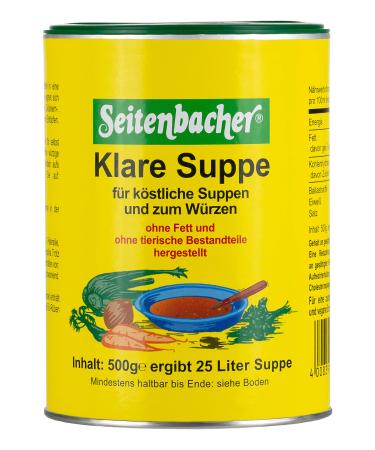 Seitenbacher clear soup i vegetable broth I of all -round i without fat i productive i vegan i gluten -free i lactose -free i (1x 500 g) 500 g (1 Pack)