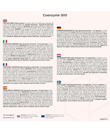 Horbaach Co Enzyme Q10 200mg 120 Vegan Tablets Naturally Fermented CoQ10 Supplement High dose Coenzyme Q10 Horbach - Buy Online on GoSupps.com