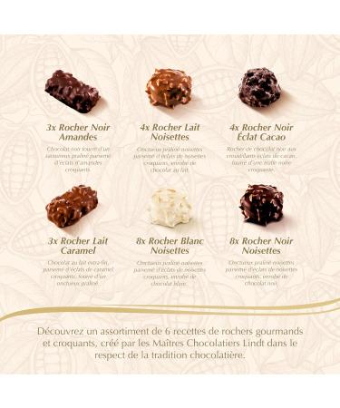 Lindt - CONNAISSEURS Rochers Box - Assortment of Milk Dark and White Chocolates - Ideal for Christmas 367g - Buy Online on GoSupps.com