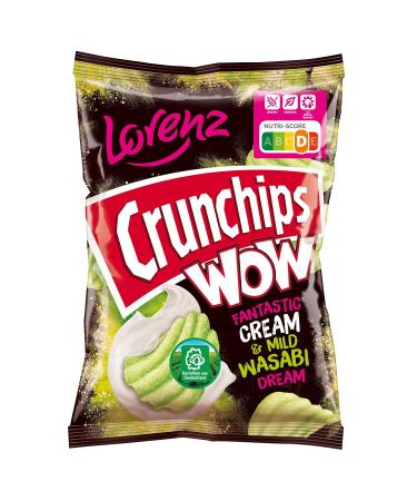 Buy Lorenz Snack World Crunchips WOW Cream & Mild Wasabi - Pack of 10 (10 x 110g) | International Shipping Available - Buy Online on GoSupps.com