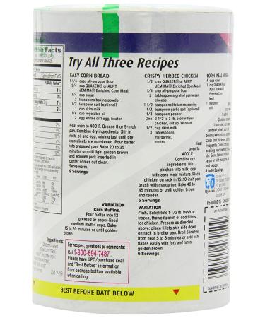 Quaker Yellow Corn Meal 680g - Pack of 3 | Premium Quality Cornmeal - Buy Online on GoSupps.com