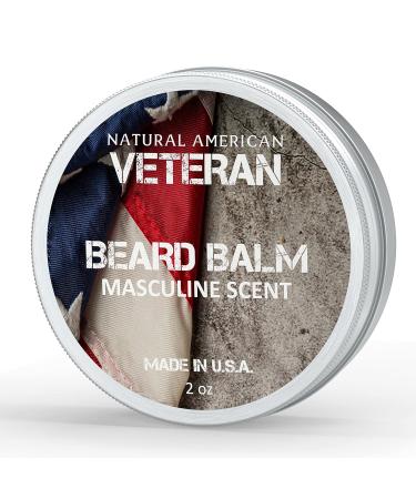 Natural American Veteran Beard Balm - 100% All-Natural Moisturizing & Conditioning Beard Balm with Organic Shea Butter - Masculine Scent - Essential Oils - 2 oz - Made in USA - Veteran Collection - Buy Online on GoSupps.com