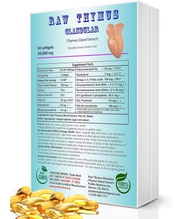 Raw Thymus Glandular Tissue Ocean Fed Harbor Seal Gland Extract Natural Health Immune Support - Buy Online on GoSupps.com