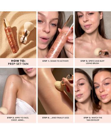 ICONIC LONDON Prep-Set-Tan Original | Shimmering Self Tanning Facial Mist with Hyaluronic Acid Cruelty-Free Vegan Makeup 2.53 Fl oz - Buy Online on GoSupps.com