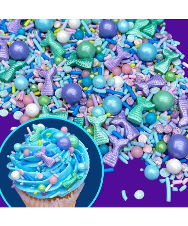 Sprinkles | Mermaid Party Sprinkle Mix | Mermaid Sprinkles | Edible Sprinkles | Purple Sprinkles | Confetti Sprinkles | Cake Sprinkles (8 ounce bag) 8 Ounce (Pack of 1)