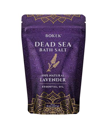 Bokek Organic Lavender Bath Salt  Dead Sea Salt Scented with Certified Organic Essential Oil  8 Ounce Resealable Pouch 8 Ounce (Pack of 1) Lavender