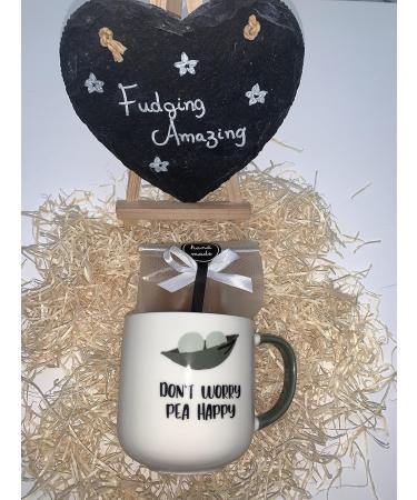 Dont Worry Pea Happy Mug and 150g Fudging Amazing Fudge Gift Set - Buy Online on GoSupps.com