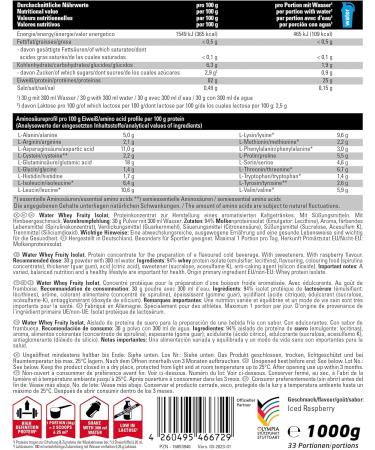 Best Body Nutrition Professional Water Whey Fruity Isolate Iced Raspberry 1kg | International Shipping Available - Buy Online on GoSupps.com