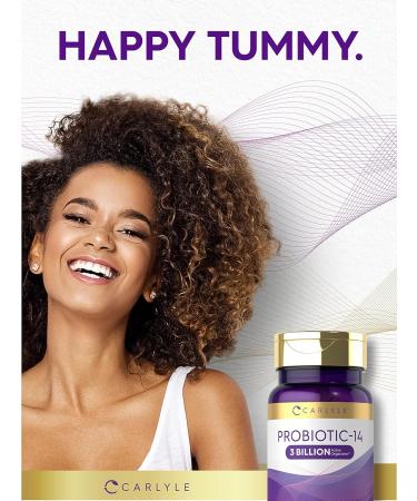 Carlyle Probiotic for Women & Men | 3 Billion CFU | 60 Capsules | 14 Strains | Non-GMO & Gluten Free - Buy Online on GoSupps.com