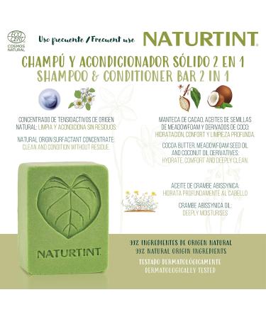  Naturtint Naturtint 2-in-1 Eco Shampoo for Frequent Use - Solid Moisturising / Repairs for Shiny/Strong Hair - Silicone/Paraben-Free - Green 75 ml - Buy Online on GoSupps.com