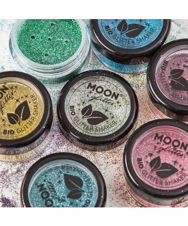 Biodegradable Silver Eco Glitter Shaker by Moon Glitter - 5g | Cosmetic Bio Festival Makeup for Face, Body, Nails, Hair & Lips - Buy Online on GoSupps.com