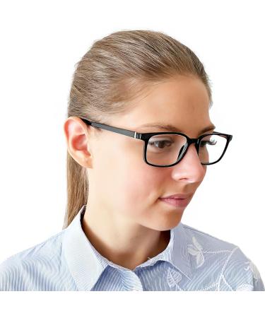 Mini Designer Anti Blue Light Glasses | Rectangular Reading Glasses with Free Case | 2.5 Dioptria Plastic Frame Spring Hinge | Men s Black Blue Light Filter - Buy Online on GoSupps.com