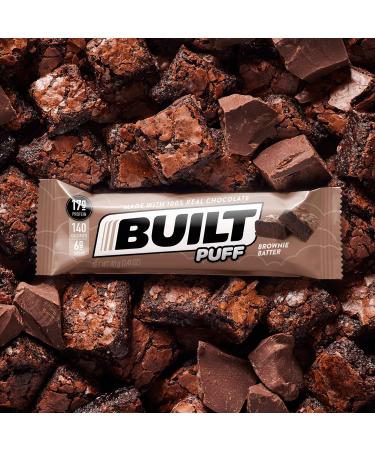 Built Bar 12 Pack High Protein and Energy Puffs- Low Carb Low Calorie Low Sugar- Delicious Healthy Snack - Gluten Free (12-Pack Brownie Batter) Brownie Batter 12-Pack - Buy Online on GoSupps.com