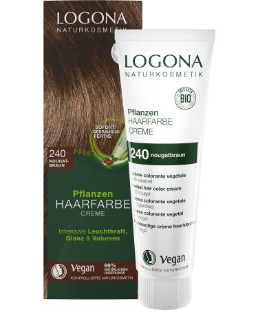 LOGONA Naturkosmetik Plant-based hair coloring - Cream 240 - Natural nougat brown with henna - 150 ml