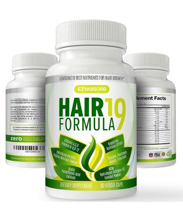 EzyAbsorb Hair Vitamins - Nourish Hair Follicles & Scalp, Promotes Faster Growth | Hair Growth Herbals for Longer, Stronger, Thicker Hair - Buy Online on GoSupps.com