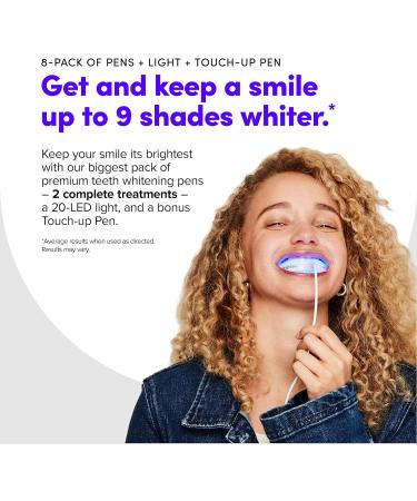 SmileDirectClub Teeth Whitening Kit with LED Light - 9 Gel Pens - Professional Strength Hydrogen Peroxide - Enamel Safe - Up to 9 Shades Whiter - Buy Online on GoSupps.com