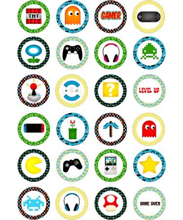 Gaming 24 pre-cut edible party decorations Wafer Paper Cupcake Topper Cake - Buy Online on GoSupps.com