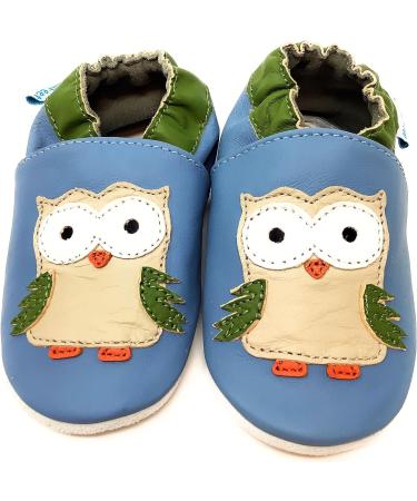 MiniFeet Premium Soft Leather Baby Shoes: Buy 4 Pairs, Get 1 Free! Toddler Shoes 0-6 Months to 4-5 Years Blue Owl - Buy Online on GoSupps.com