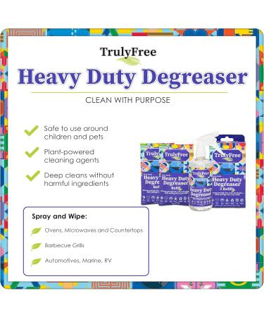 Truly Free Heavy Duty Degreaser | Grease Remover for Kitchen & Automotive | 16 oz Bottle + 2 Refill Starter Kit | Fragrance-Free Household Cleaner - Buy Online on GoSupps.com