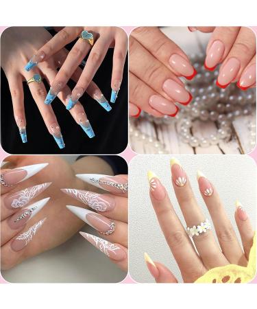 French Tip Nail Stickers - 90 Sheets 3420 Pieces Self-Adhesive DIY Nail Strips for Perfect French Manicure - Buy Online on GoSupps.com