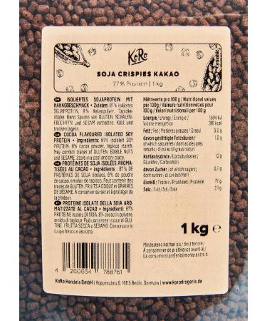 KoRo - Soy crispies 77% cocoa 1kg - High in protein - Crispy - Vegan - Buy Online on GoSupps.com