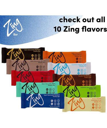 Zing Bars Dark Chocolate Mint Protein Bar - 10g Protein, Gluten Free, Plant-Based, Pack of 12 - Buy Online on GoSupps.com