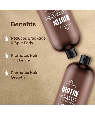 BOTANIC HEARTH Biotin Shampoo and Conditioner Set with Ginger Oil & Keratin - Fight Hair Loss, Sulfate-Free for Men and Women - 16 fl oz each - Buy Online on GoSupps.com