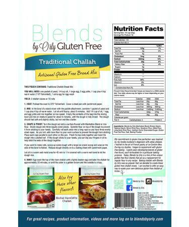 Blends by Orly Gluten Free Traditional Challah Mix - 20.5 oz | 1.28 lb Pack | Non-GMO & Kosher Certified - Buy Online on GoSupps.com