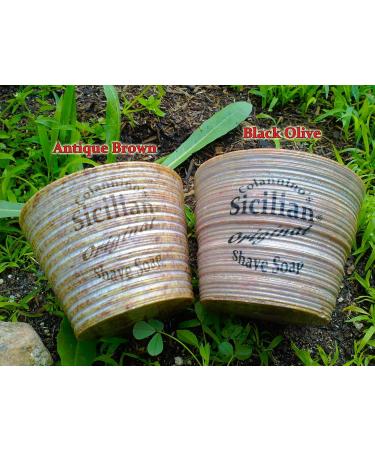 Colannino's Sicilian Soapstone Shave Bowl & Black-Tip Badger Hair Brush Set - Antique Brown | Premium Shaving Accessories for Men - International Shipping Available - Buy Online on GoSupps.com