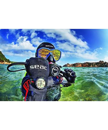 SEAC Action HR Dive Computer - Scuba & Freediving Mode, High Resistance, Dive Logbook, Planner, Safety Alarms - Black/Red - Buy Online on GoSupps.com