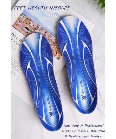 Orthotic Insoles for Flat Feet & Plantar Fasciitis - Arch Supports for Pain Relief | Unisex Blue Size US Men 8.5/Women 10.5 - Buy Online on GoSupps.com