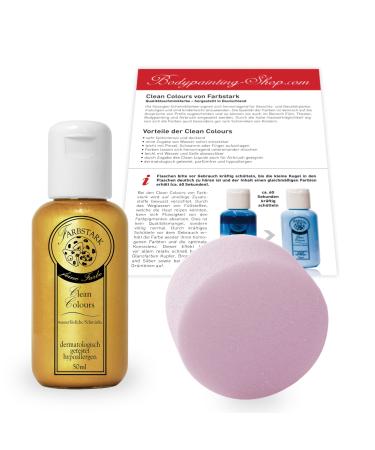 Color -strong bodypainting colors - skin -friendly body color in professional quality (also suitable for airbrush) set: 50 ml color + make -up sponge (gold)