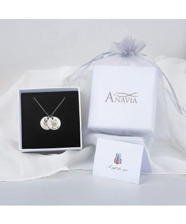 Anavia Personalized Pet Portrait Necklace - Handmade Pet Memorial Jewelry Gift - Custom Engraved Round Disc Necklace for Pet Lover - Dog Cat Memorial Necklace, Silver - Buy Online on GoSupps.com