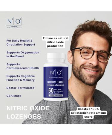 N1O1 Nitric Oxide Lozenges for Heart Health Support - Dietary Supplement for Blood Flow Oxygenation and Blood Pressure - 180 Count 60 Count (Pack of 3) - Buy Online on GoSupps.com