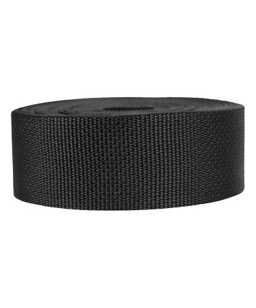 Strapworks Lightweight Polypropylene Webbing - Poly Strapping for Outdoor DIY Gear Repair, Pet Collars, Crafts  2 Inch by 10, 25, or 50 Yards, Over 20 Colors Black 2" x 10 yard