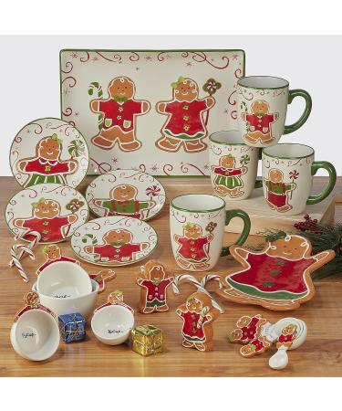 Certified International Holiday Magic Gingerbread 6" Canape/Luncheon/Snack Plates Set of 4 - Buy Online on GoSupps.com
