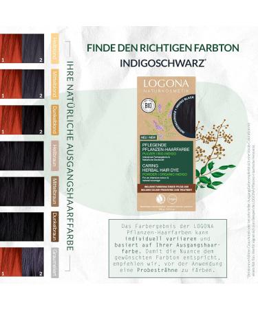 Logona Natural Herbal Hair Color - Vegan Indigo Powder for Intense Shine | 100g Plant-Based Hair Dye (Black) - Buy Online on GoSupps.com