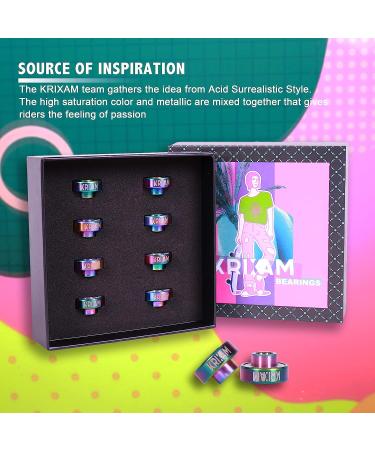 KRIXAM SG-B Skateboard Bearings with Black Ceramic  Longboard Bearings with Built in Spacers (Pack of 8) - Buy Online on GoSupps.com