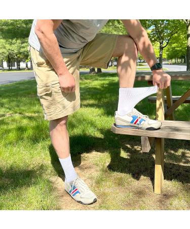 Brooklyn 8 Pairs Thin Combed Cotton Diabetic Socks for Men & Women | Wide & Loose Fit Neuropathy Low-Crew Socks | White, Shoe Size 6-11 - Buy Online on GoSupps.com