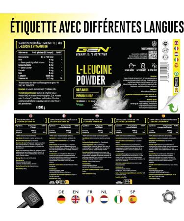 Leucine - 500 g de poudre - Haute puret - Mati re premi re de premi re qualit : L-leucine naturelle ferment e - Acide amin - Sans additifs ind sirables v g talien - Buy Online on GoSupps.com