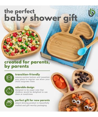 Bamboo Bunny Suction Plate for Babies | Secure Suction Plate for Feeding and Weaning | 6+ Months (Bunny Blue) - Buy Online on GoSupps.com