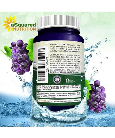 180 Capsules of 100% Natural Resveratrol with Red Wine Extract - Pure Heart Health Supplement - Extra Strength Antioxidant Pills - Buy Online on GoSupps.com