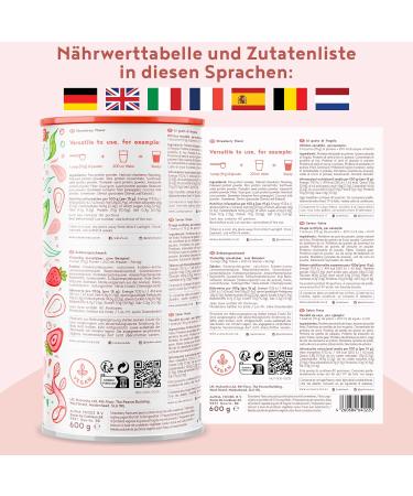 Vegan Strawberry Protein Powder - 600g | Plant-Based Rice Pea Chia & Seed Blend - International Shipping - Buy Online on GoSupps.com