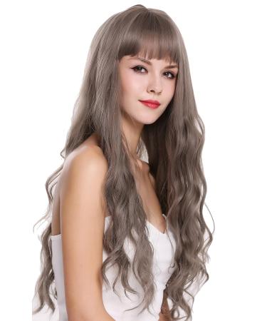 WIG ME UP C8183-8A/10A | Long Heavily Wavy Brown Grey Mix Women's Wig with Bangs - International Shipping Available - Buy Online on GoSupps.com