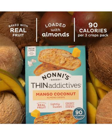 Nonni's THINaddictives Almond Mango Coconut Biscotti Cookies - Sweet Crunchy Chewy Cookie Thins - Perfect with Coffee - 4.4 oz - Buy Online on GoSupps.com