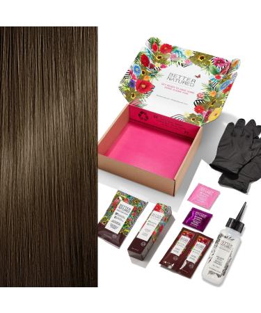 5N Light Natural Brown Permanent Hair Color Dye Kit (Color Developer Barrier Cream Gloves Cleaning Wipe Shampoo and Conditioner) Radiant Color that Lasts up to 8 Weeks
