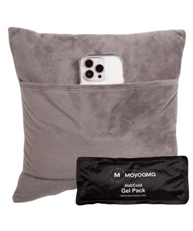 MOYOAMA Hysterectomy Pillow with Cooling Packs Included - Hysterectomy Recovery Products to Protect Vulnerable Areas - C Section Recovery Seatbelt Pillow to Relieve Pressure - Hysterectomy Gifts Grey Plush With Coldpack